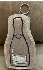 SWAG BAG CHARM ROSE GOLD CHAMPAGNE  SHIMMER FLOATING PEARLS CHANGE PURSE WOW 