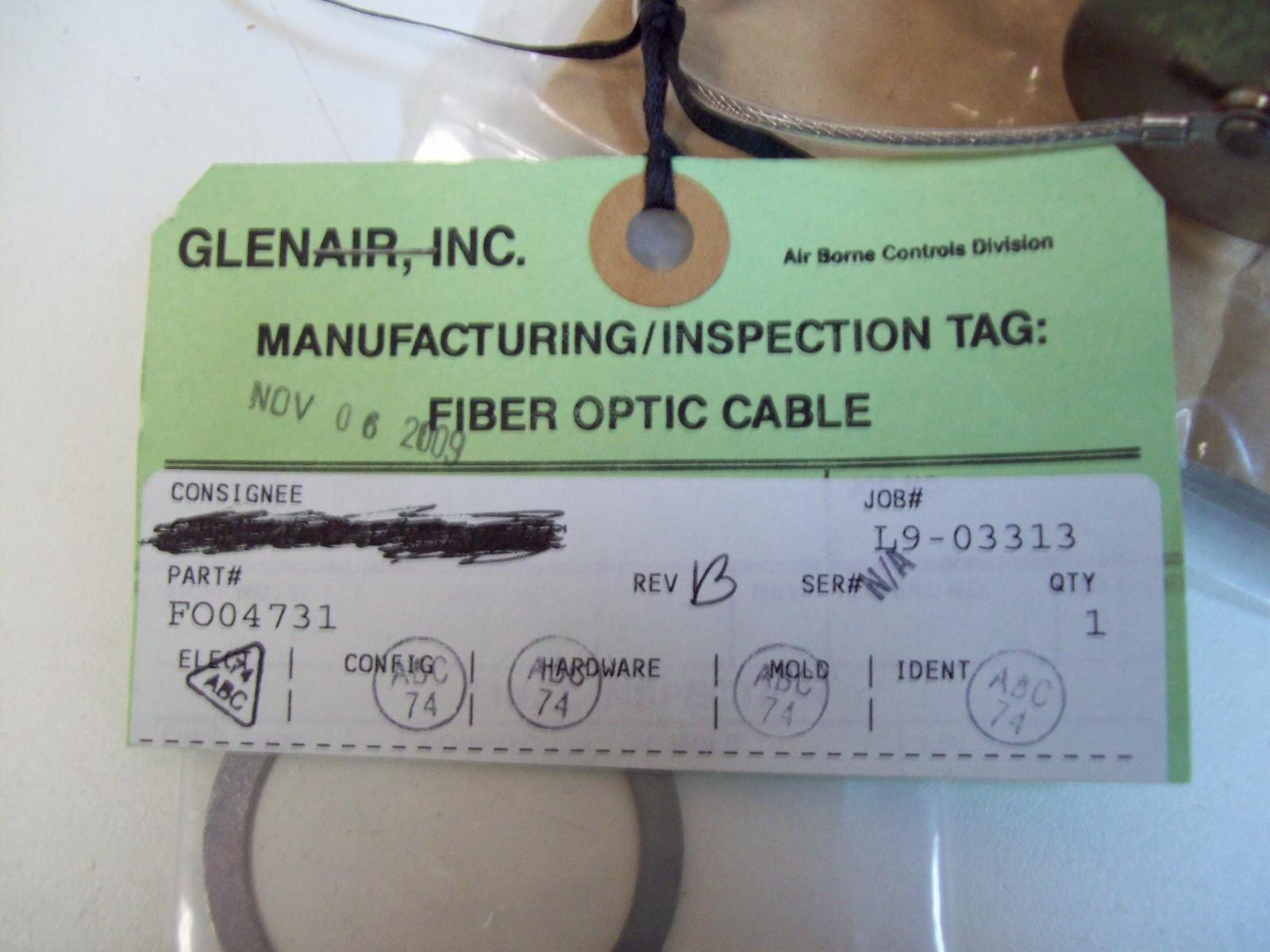 Glenair FO04731 06324 Fiber Optic Cable Assembly 660024m2h5112
