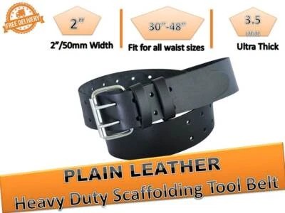 DIY BBI Scaffolding Work Belt Tool Belt Heavy Duty Black Leather Tool Pouch