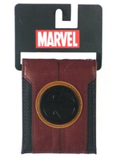 Cartera Deadpool Doble Plegable Insignia de Metal Marvel Comics Doble Pliegue X-Men X-Force Nueva