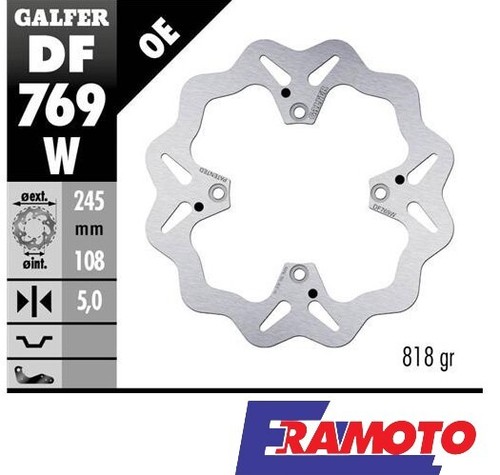 GALFER Brake Disc Wave 245x5mm Rear For DUCATI MONSTER 796 2010-2015 - Picture 3 of 7