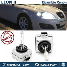2 Lampadine BIXENON D1S PER Seat Leon 1P RICAMBIO Luci 35W 6000K HID GHIACCIO