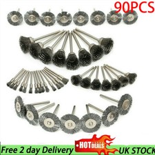 90/Box Wire Cup Mix Brush Set Stainless Steel For Dremel Rotary Tool Accessories