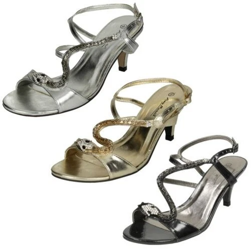 Sandales Compensées Anne Michelle Pour Femme – Fermeture Boucle, Textile, Neuves