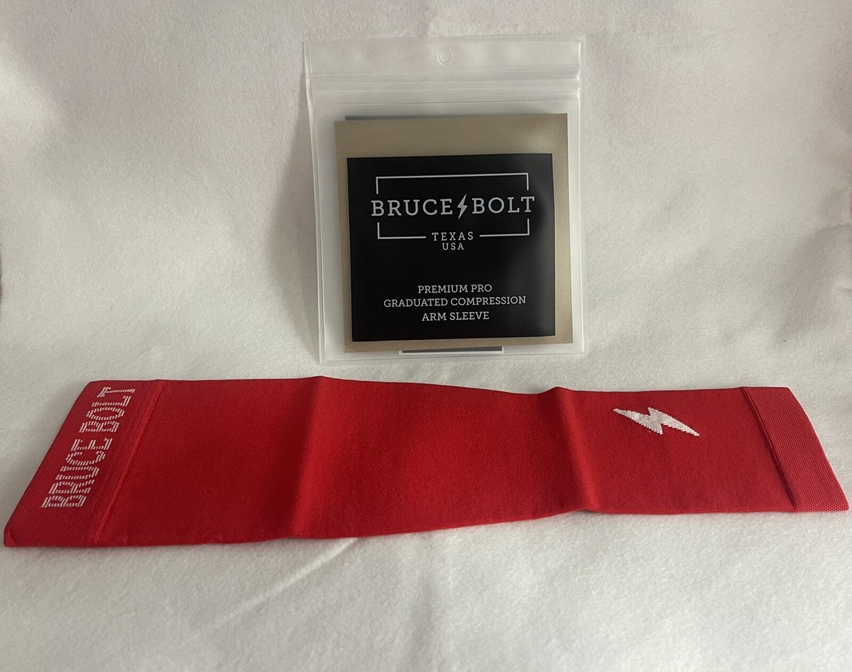 BRUCE BOLT プレミアムプロアームスリーブ S/M レッド Bruce Bolt- RED- Baseball Arm Sleeve-Size: Adult (SM/MD