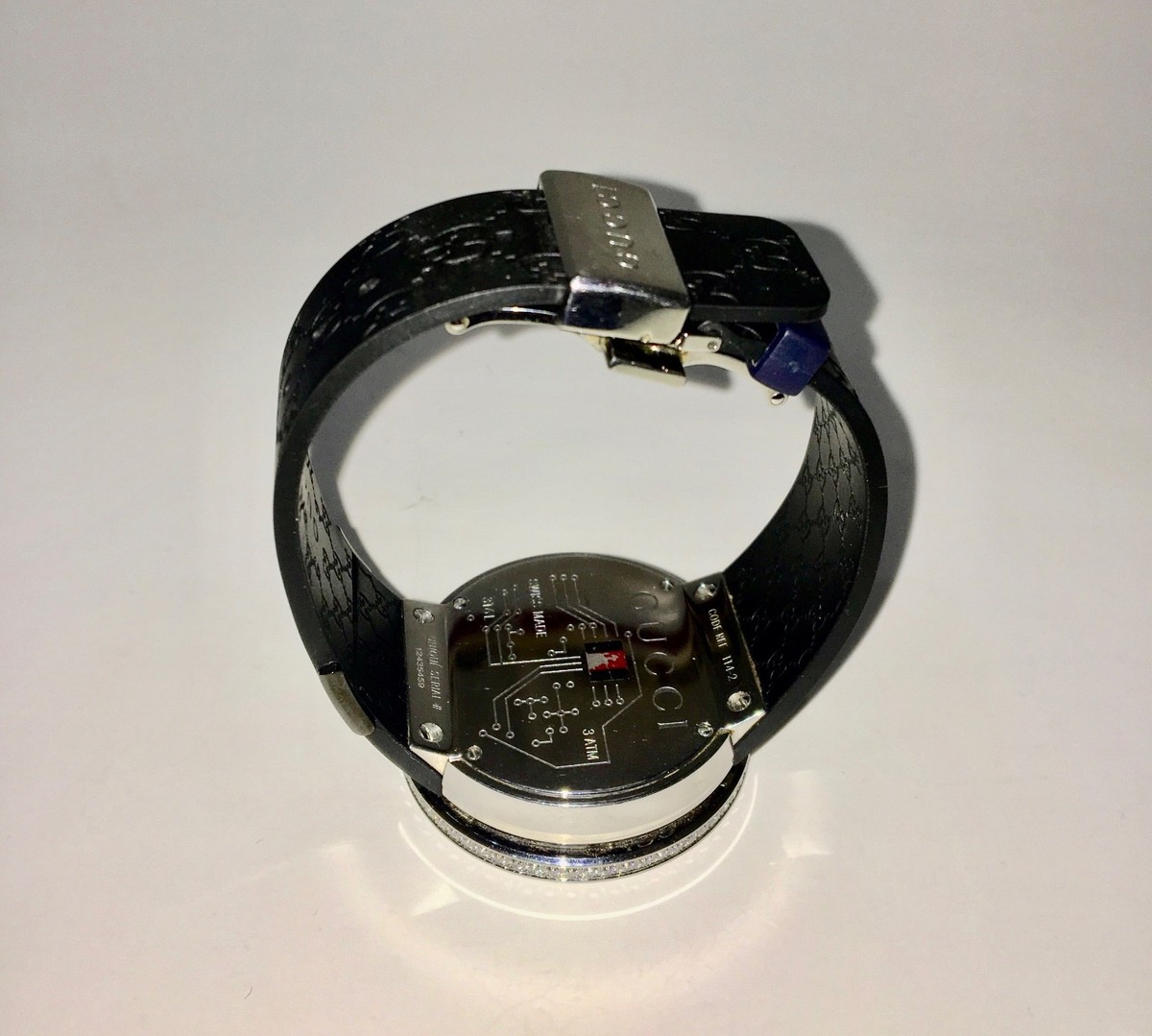 Men's GUCCI REF# 114-2 Two-tome Zone Digital Watch Custom White