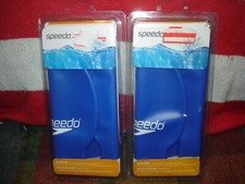 Lot of 2 NEW Speedo Blue Solid Silicone Swim Caps Size Junior Ages 6-14