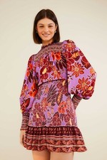 Farm Rio Sweet Floral Long Sleeve Minidress Size Small NEW