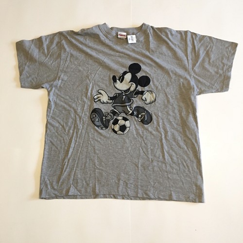 Vtg Mickey Mouse Soccer Shirt Grey 