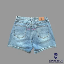 Slutty Erotic custom embroidery mens JJ Malibu Peek-A-Boo denim shorts S M L