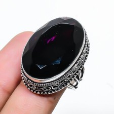 Amethyst Gemstone 925 Silver Handmade Jewelry Ring Size 8