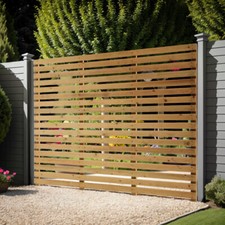 Horizontal Slatted Garden Fence Screening Pine Wood Privacy Screen Various Sizes