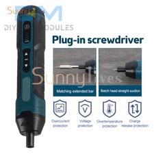 Cordless Electric Screwdriver Compact USB Rechargeable Torque Screw Driver Kits