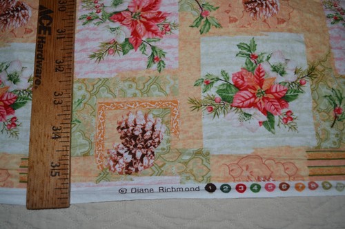 Cotton fabric, Christmas motifs - poinsettias, 42" x 2.75 yards, preshrunk - Picture 5 of 5