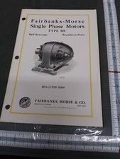 Fairbanks-Morse Bulletin Motors Single Phase Motors SH H269