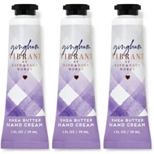 3 Bath & Body GINGHAM VIBRANT  Shea Butter Hand Cream 1 oz ea (065)