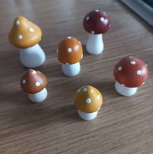 Wooden Toadstools Mushrooms Magical Fairy Garden Woodland Wedding Favor Autumnal