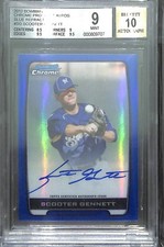 2012 Bowman Chrome Blue Refractor Autograph #SG Scooter Gennett  62 of 150 BGS 9