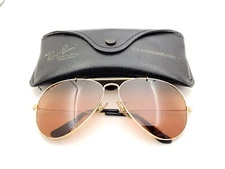 Vintage B&L Ray Ban Bausch & Lomb 62mm B20 Chromax Aviator W1665 w/Case