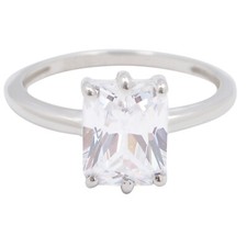 Solid 14KT White Gold 2.00 Carat D/VVS1 Octagon Shape Solitaire Anniversary Ring