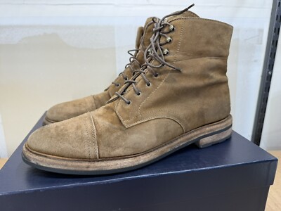 $895 Ralph Lauren Macomb Snuff Suede Boots 12 Made In Italy Vibram Sole Polo RRL