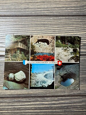 Vintage Swiss Postcard Gletschergarten Luzern Scenic Tourist Attraction Collecti