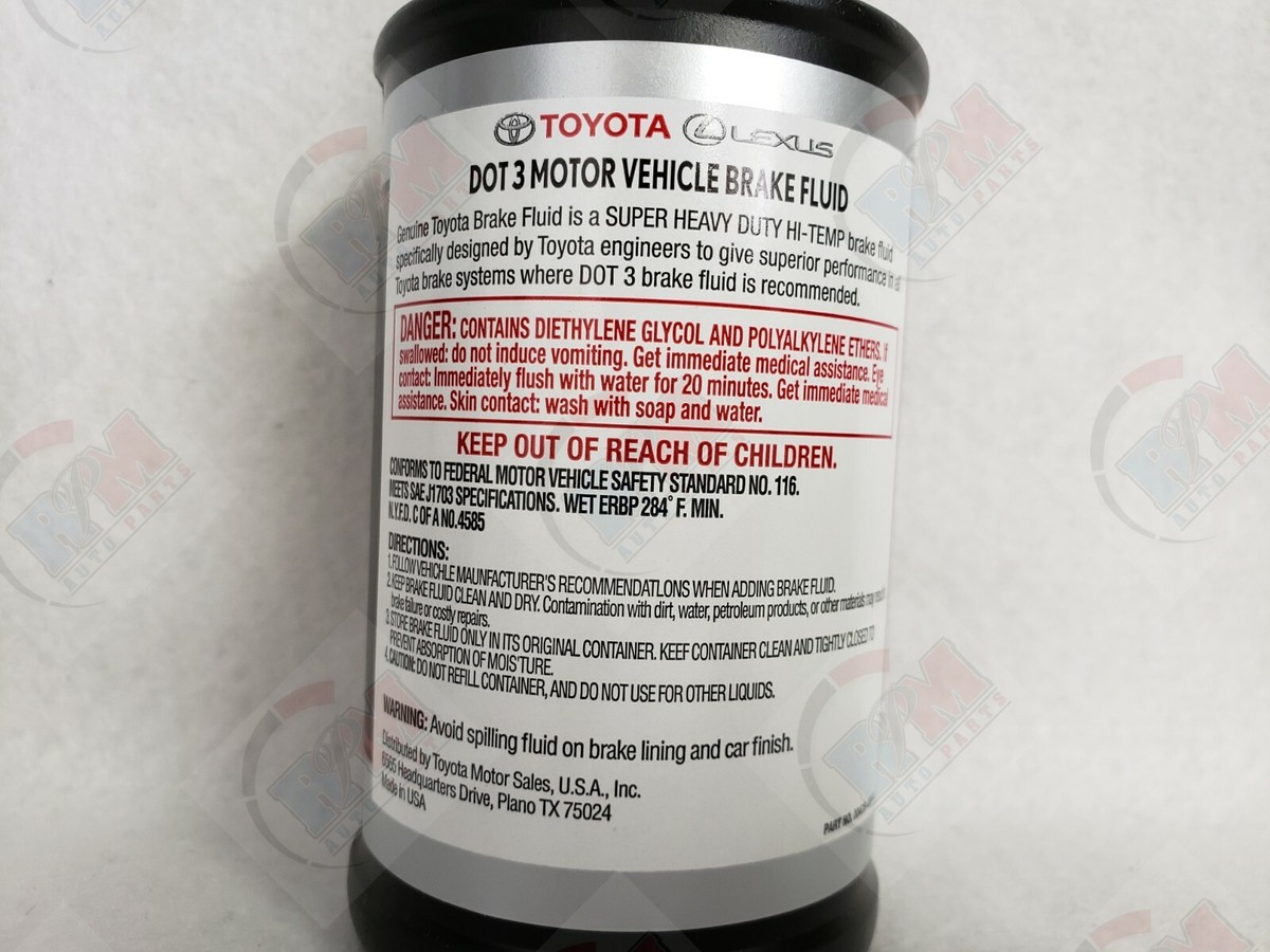 3 PACK - GENUINE TOYOT Brake Fluid 12 fl. oz for Toyota Lexus