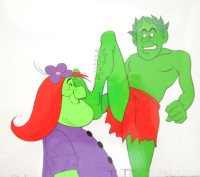 #ad GROOVY GOOLIES 1970 WITCH GIANT Filmation ORIGINAL PRODUCTION CEL DRAWING $220.00