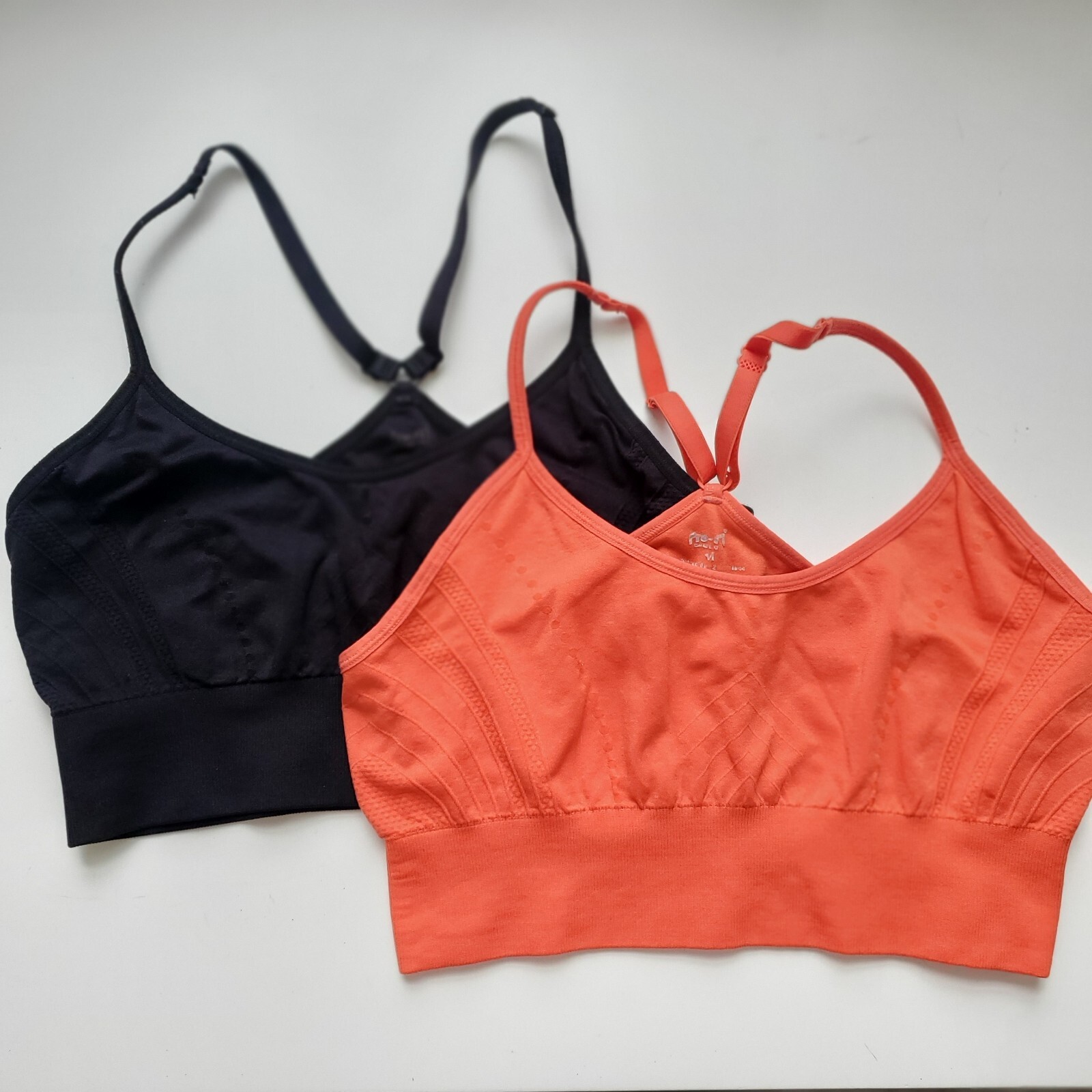 PROFit sports bra top Set of two Size M orange and black eBay