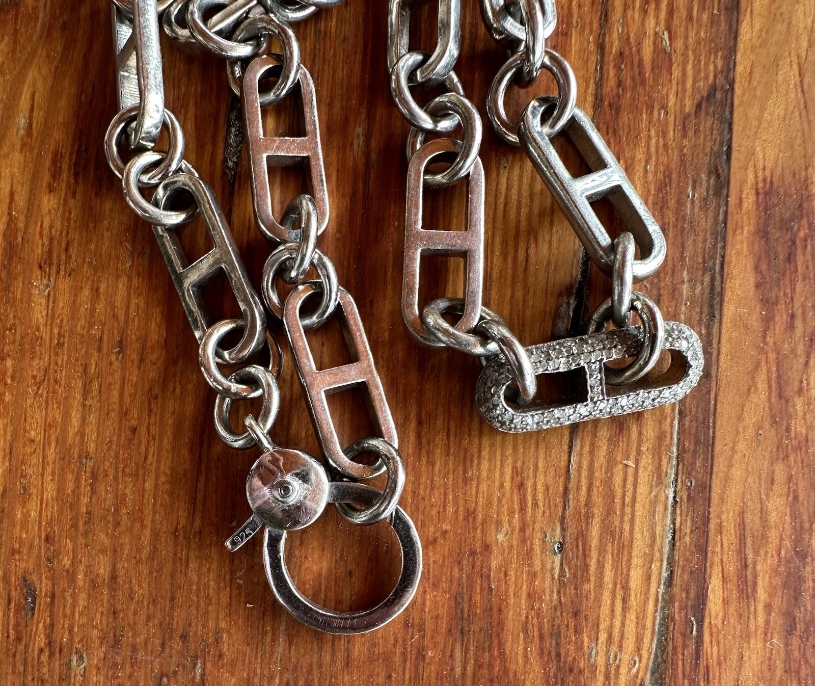 Diamond link Statement sterling silver Custom cha… - image 10