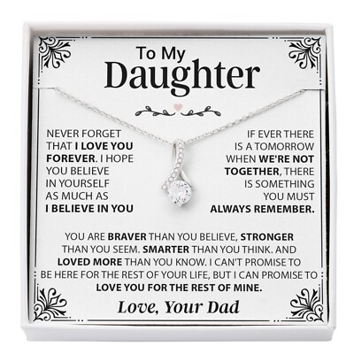 To My Daughter Necklace Gift for Daughter from Dad,Daughter Father Necklace