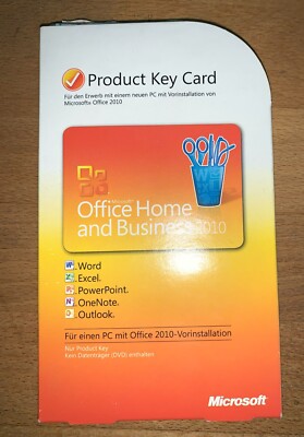 Microsoft Office 2010 Home and Business, Deutsch, Word, Excel,Outlook,Powerpoint