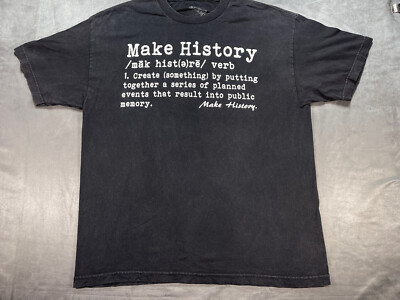 Black Faded XL Mind & Soul Music Records MAKE HISTORY definition Shirt