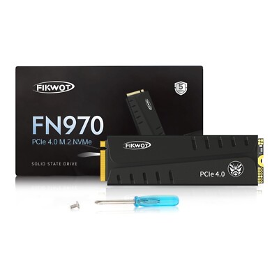 Fikwot M.2 SSD 1TB NVMe PCIe Gen 4 SSD Hard Drive W/Heatsink PC/PS5/MAC 7450MB/s