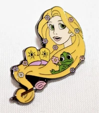 Loungefly Disney Princess Hair Icons Pin Floral Sidekicks - Rapunzel & Pascal