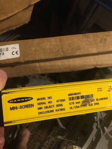 Banner Mini-Screen MSR4824Y Light Screen Reciever. 48". Repaired Used Part Free