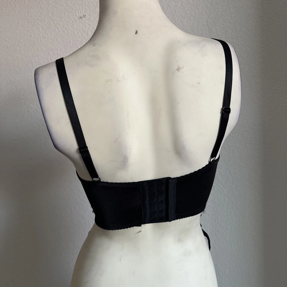 Bustier Bebe Aubrey Pluma Joya Talla S Negro $98 Minorista Nuevo con Etiquetas Foto 2 de 4
