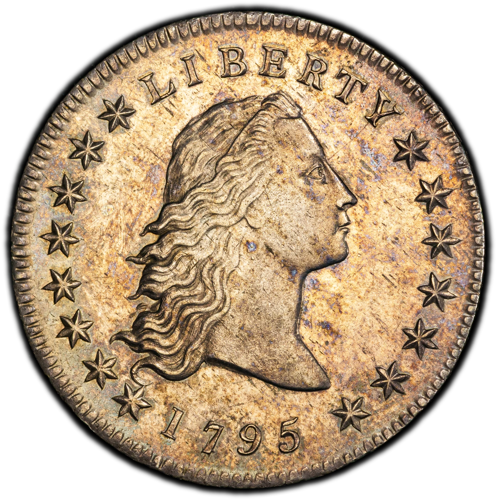 1795 $1 2 Leaves Flowing Hair Dollar PCGS MS63 (CAC)
