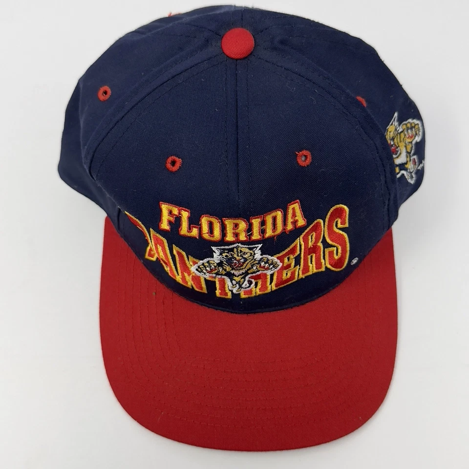 Vintage Florida Panthers Snapback Hat Blue Red NHL Hockey Embroidered Logo Cap - Image 3 of 4