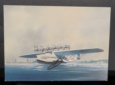 Künstler Postkarte DOX Dornier Wasserflugzeug Lufthansa Gemälde Bild Zeichnung