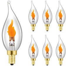 E12 Flickering Flame LED Bulbs, Flicker Candelabra Flame Effect Light Bulb fo...