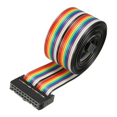 IDC Rainbow Wire Flat Ribbon Cable 20 Pins 118cm Length 2.54mm Pitch Type-C