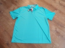 Black Clover Performance Mens XXL SS Turquoise Poly w/Syntrel Golf Shirt