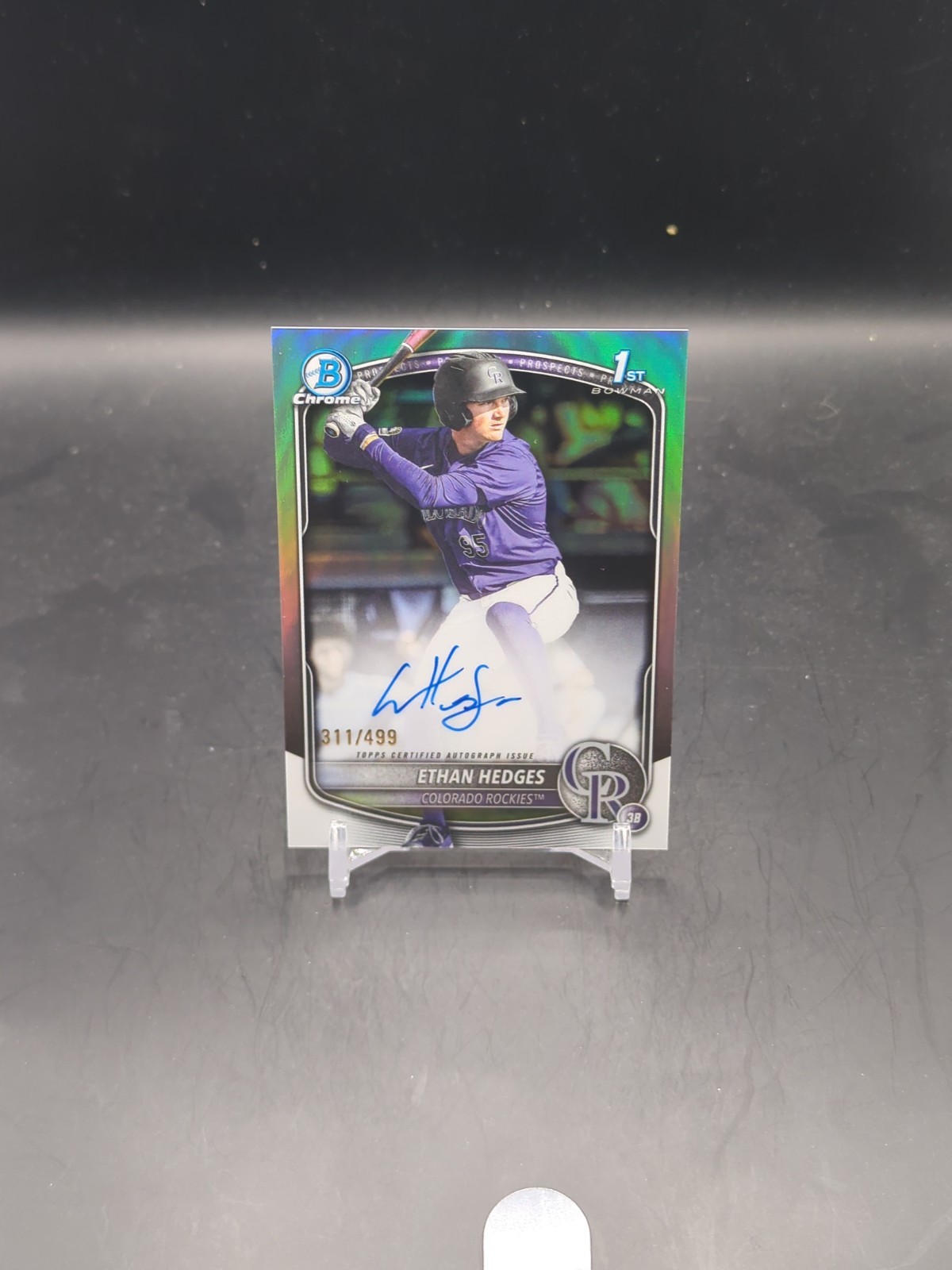 ETHAN HEDGES 2025 BOWMAN CHROME DRAFT 1ST REFRACTOR AUTO /499