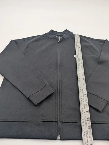 Apple Store Employee Bomber Jacket Mens Small Black White Logo Full Zip Preppy image 5