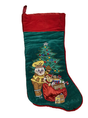 Hersheys Chocolate Christmas Stocking Vintage Velvet Velour Santa Tree 18''