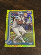 2025 Topps Chrome Football - Jahmyr Gibbs Lime Green X-Fractor #101 - Lions