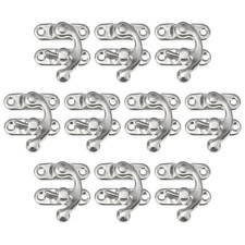10 Pcs Small Hinges Latch Hook Toggle Hasp Catch Lock Horns Buckle