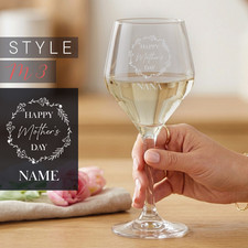 Personalised White Wine Glass White Wine Mothers Day Gift for Mom Mum Nan Mother