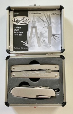 Sheffield 2 Pc. Multi Function Tool Box Pocket Knife & Multi Tool